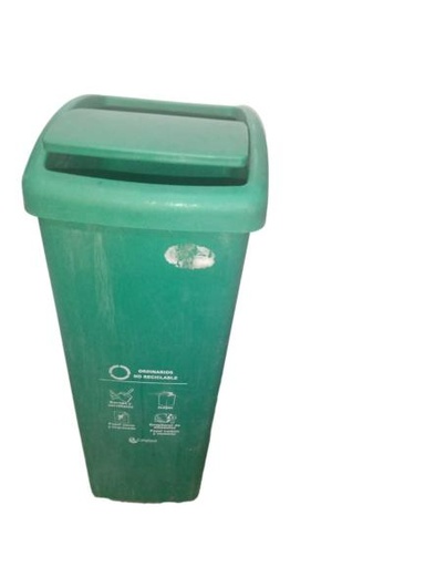 Caneca Verde 55 L Tapa Vaiven Plastica